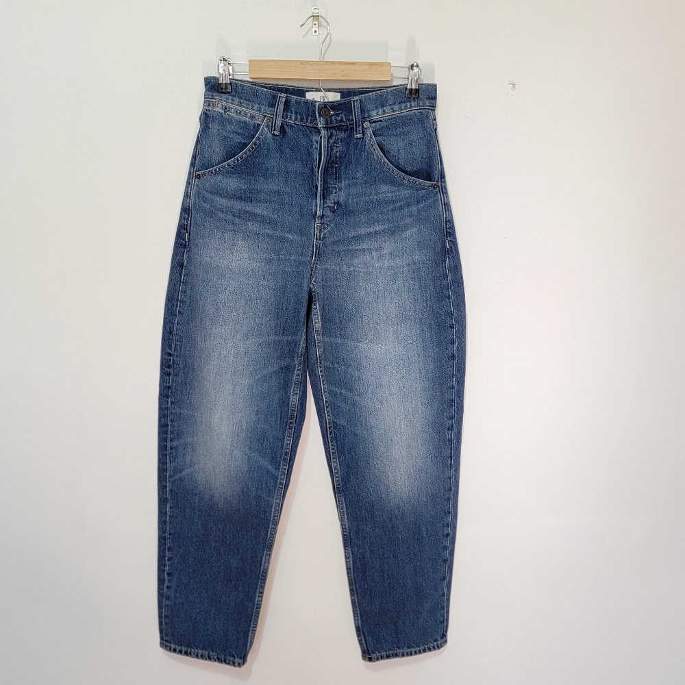 Banana Republic Barrel Jeans High-Rise Rigid Bow 100% Cotton Blue Size 27 - Picture 4 of 14